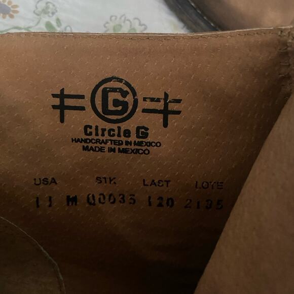 EUC Circle G Honey Leather Side Fringe Round Toe Zip Western Booties Women’s 11M - Picture 5 of 11